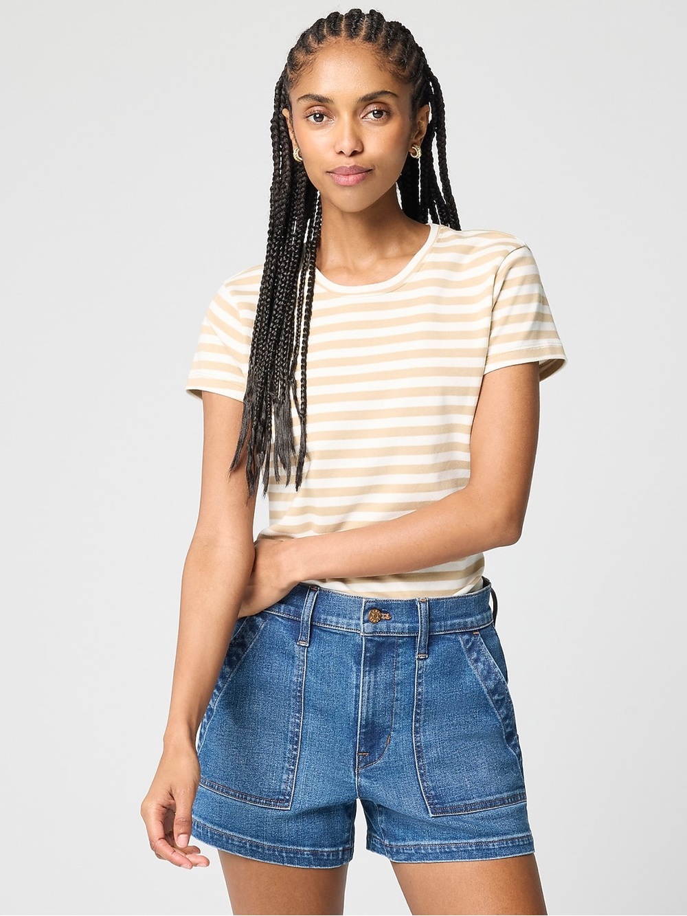 J. Crew Women’s Utility Denim Short Deep Cyan Wash 98% Cotton Size 28